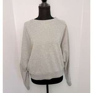 Uniqlo Gray Crewneck Minimalist Athleisure Sweatshirt Women's Raglan Sleeve L
